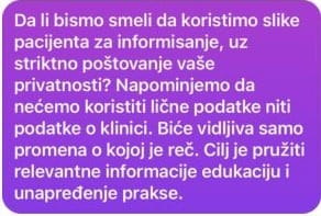 Pitanje klinike o saglasnosti za edukativni prikaz